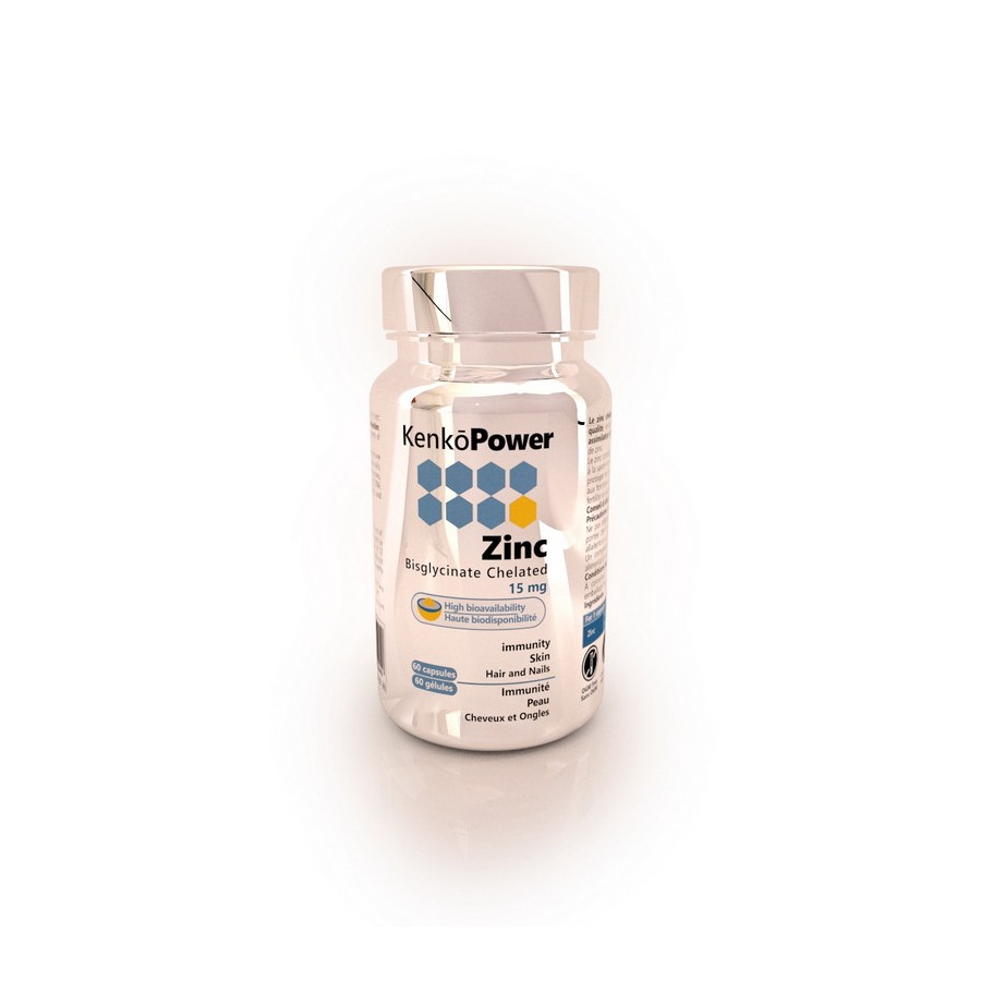 Kenko Power Zinc Bisglycinate 15mg 60 Gélules