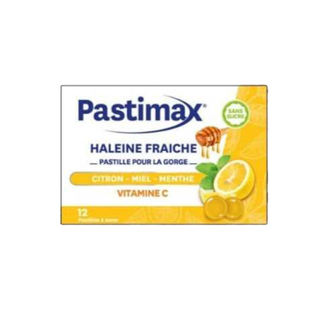 Pastimax Haleine fraiche au citron, miel et la menthe - 12 pastilles