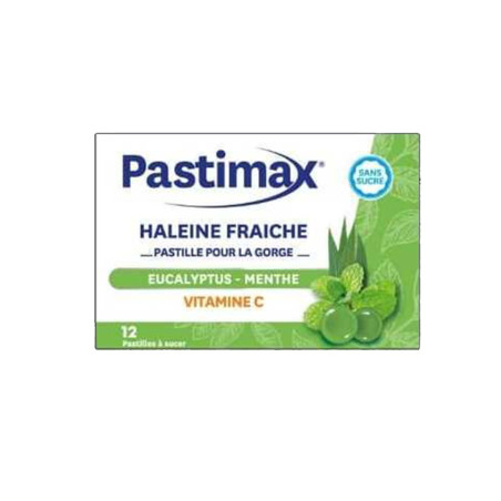 Pastimax Haleine fraiche à l'eucalyptus et la menthe - 12 pastilles