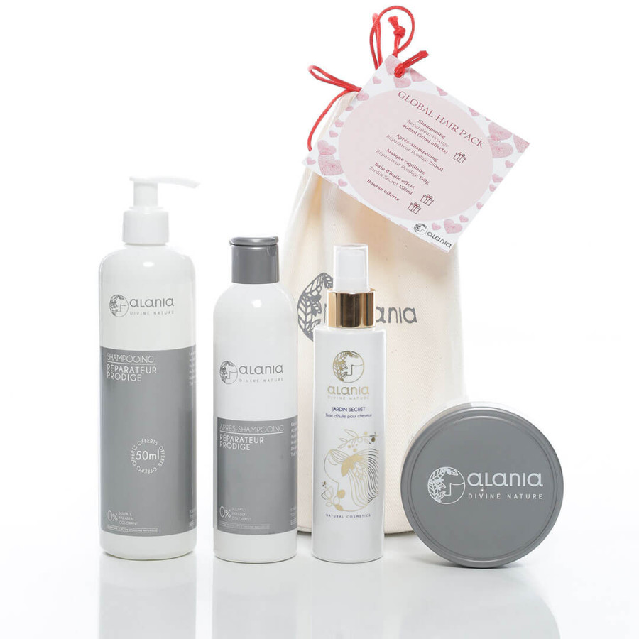 Coffret Alania Global Hair: Shampooing + Après shampooing + Masque capillaire Coffret Alania Global Hair: Shampooing + Après shampooing + Masque capillaire