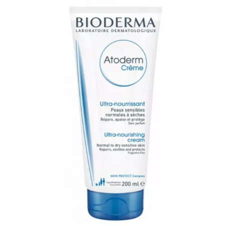 BIODERMA Atoderm Crème Ultra Nourrissante Hydratante 200ml sans Parfum - Peaux Sensibles Normales à Sèches