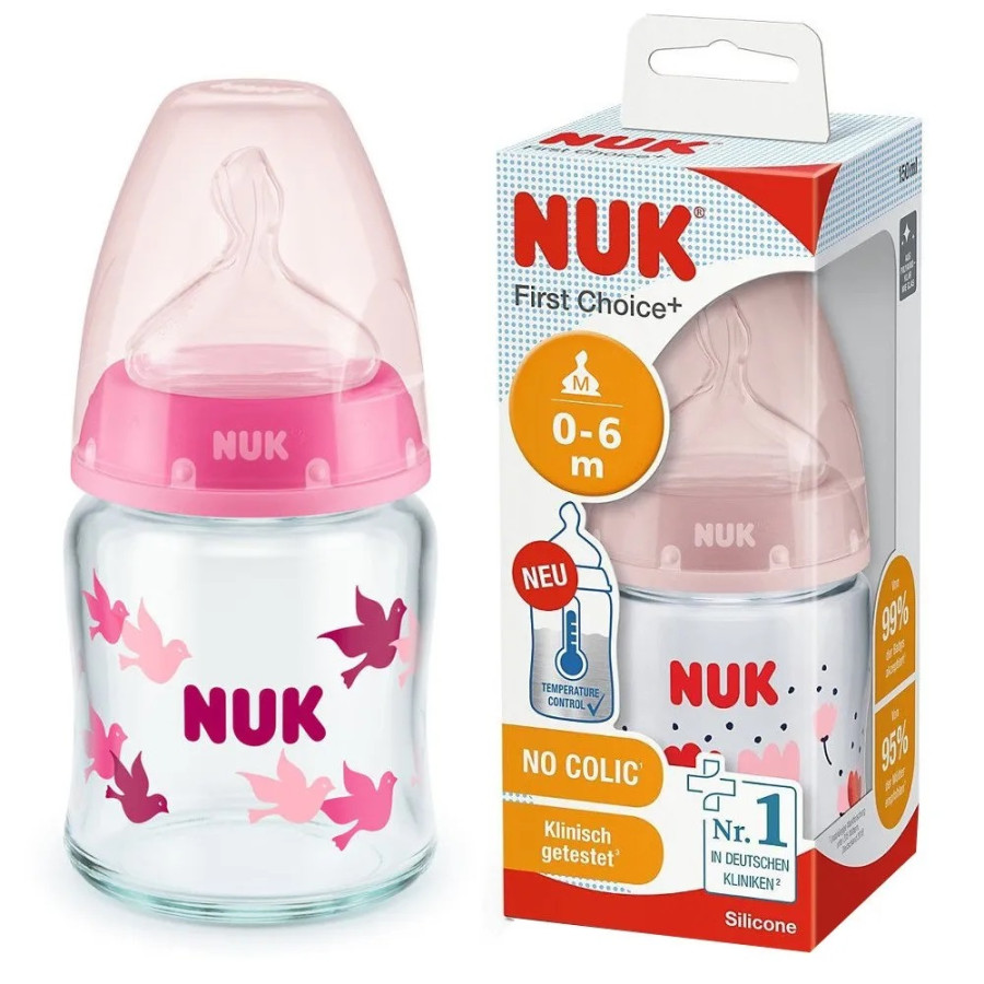 Biberon NUK en Verre 0-6mois / 120ml