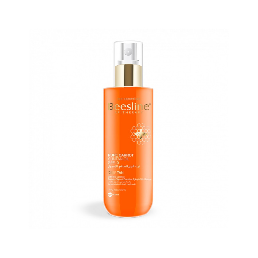 Huile solaire Bronzante Beeslinee pure carotte SPF 10