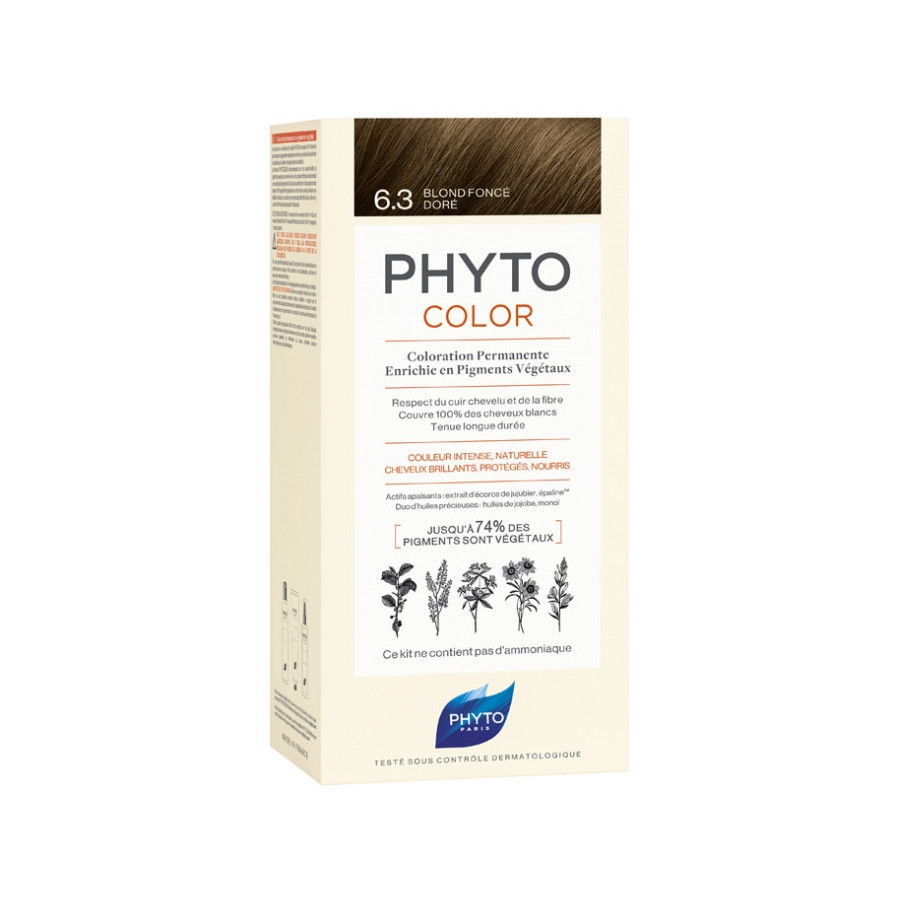 Coloration Permanente Phyto PhytoColor - Coloration : 6.3 Blond Foncé Doré