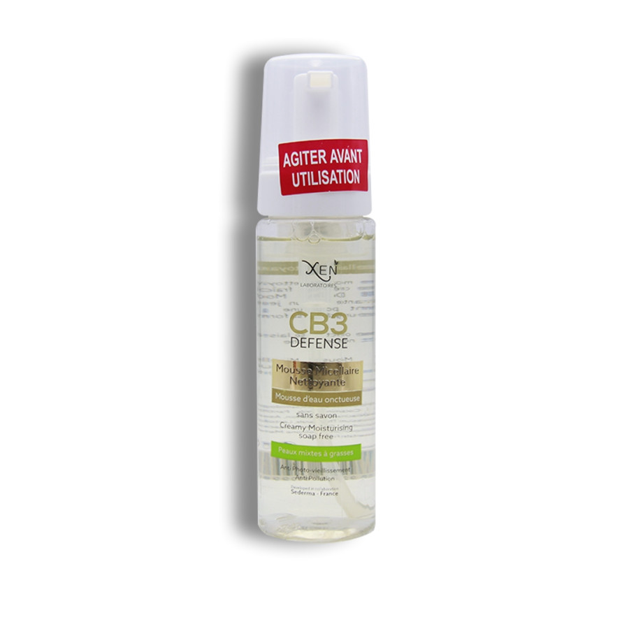 XEN CB3 DEFENSE MOUSSE MICELLAIRE NETTOYANTE PEAUX MIXTES A GRASSES - 200 mL XEN CB3 DEFENSE MOUSSE MICELLAIRE NETTOYANTE PEAUX MIXTES A GRASSES - 200 mL