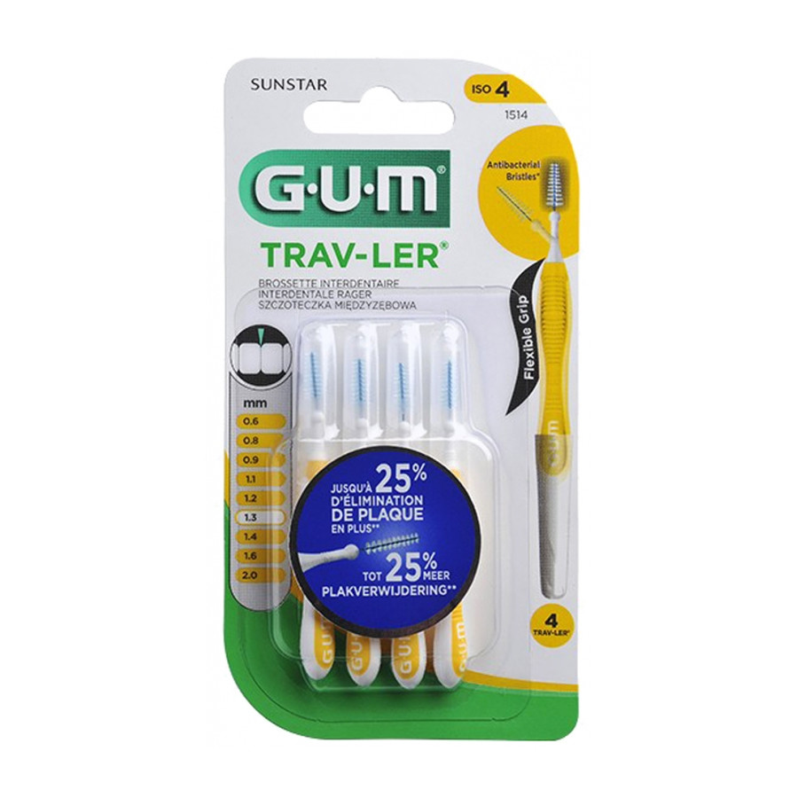 GUM Trav-Ler 4 Brossettes Interdentaires - Modèle : 1514 : 1,3 mm