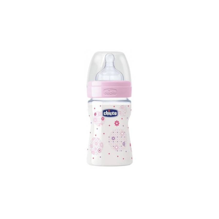CHICCO -BIBERON EN PLASTIQUE -150ML - GIRL