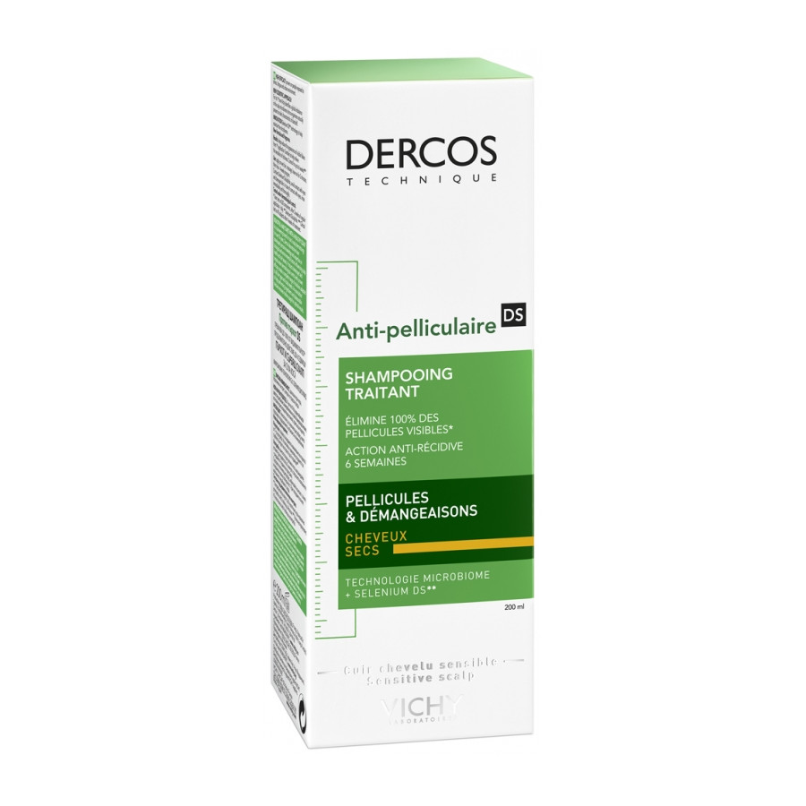 Vichy Dercos Shampoing Traitant Anti-Pelliculaire Cheveux Secs 200 ml