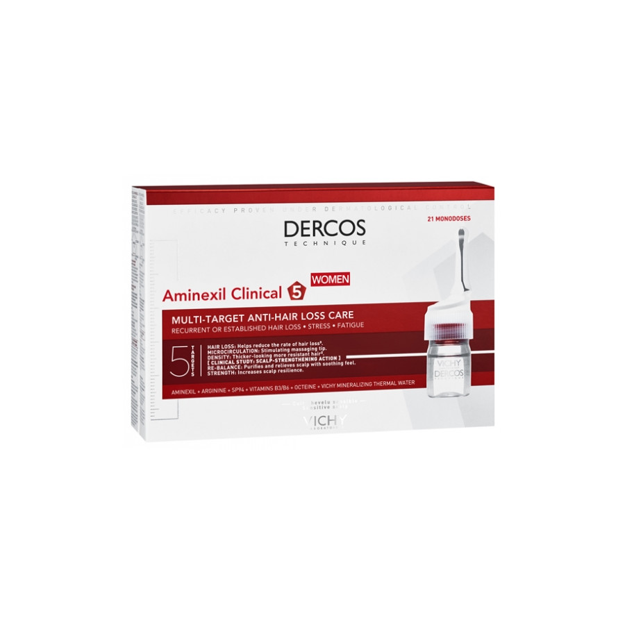 Vichy Dercos Aminexil Clinical 5 Femme 21 Monodoses Vichy Dercos Aminexil Clinical 5 Femme 21 Monodoses