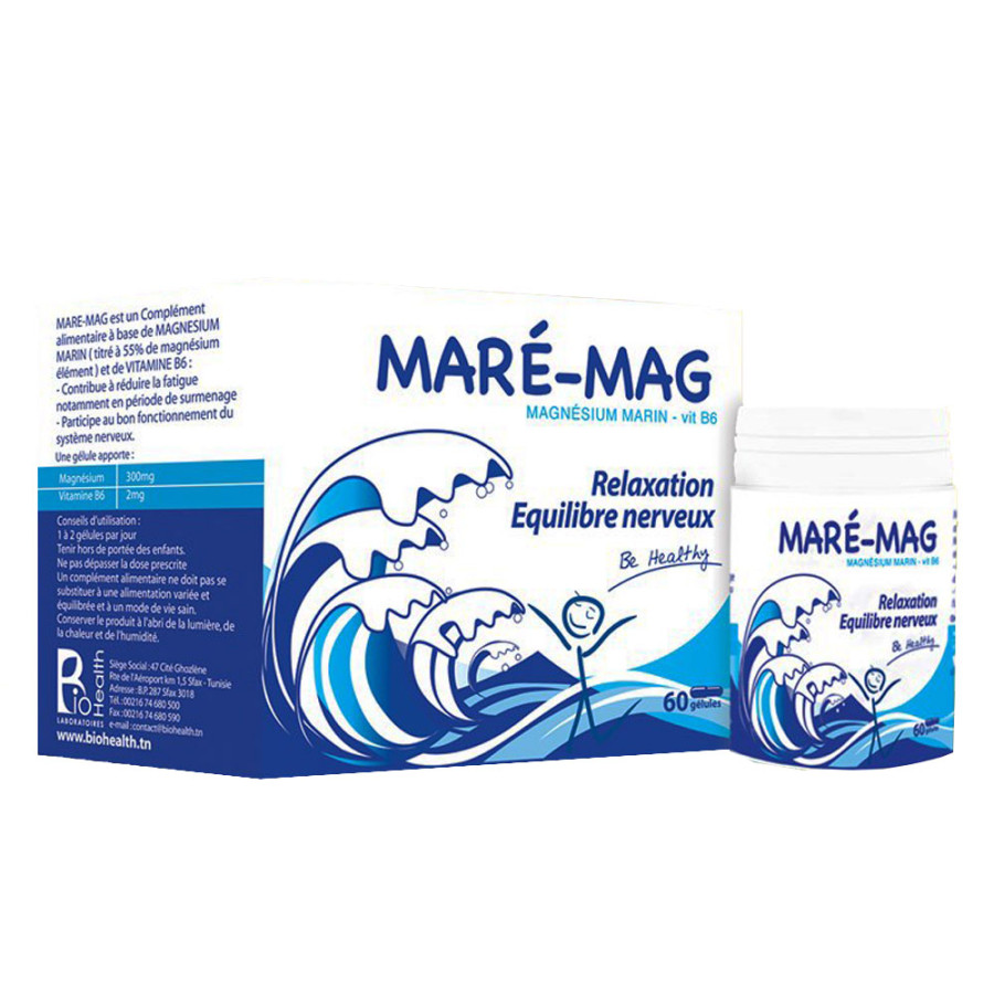 BIOHEALTH MARE-MAG - 60 GELULES - MAGNESUIM MARIN et VITAMINE B6