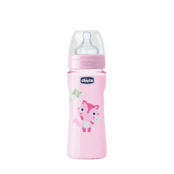 CHICCO - BIBERON EN PLASTIQUE -250ML - GIRL