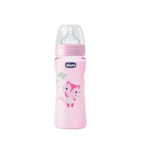 CHICCO - BIBERON EN PLASTIQUE -250ML - GIRL