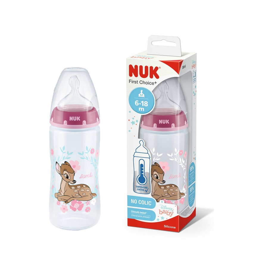 NUK Biberon en plastique -6 à 18 Mois - Bambi - 300 ml NUK Biberon en plastique -6 à 18 Mois - Bambi - 300 ml