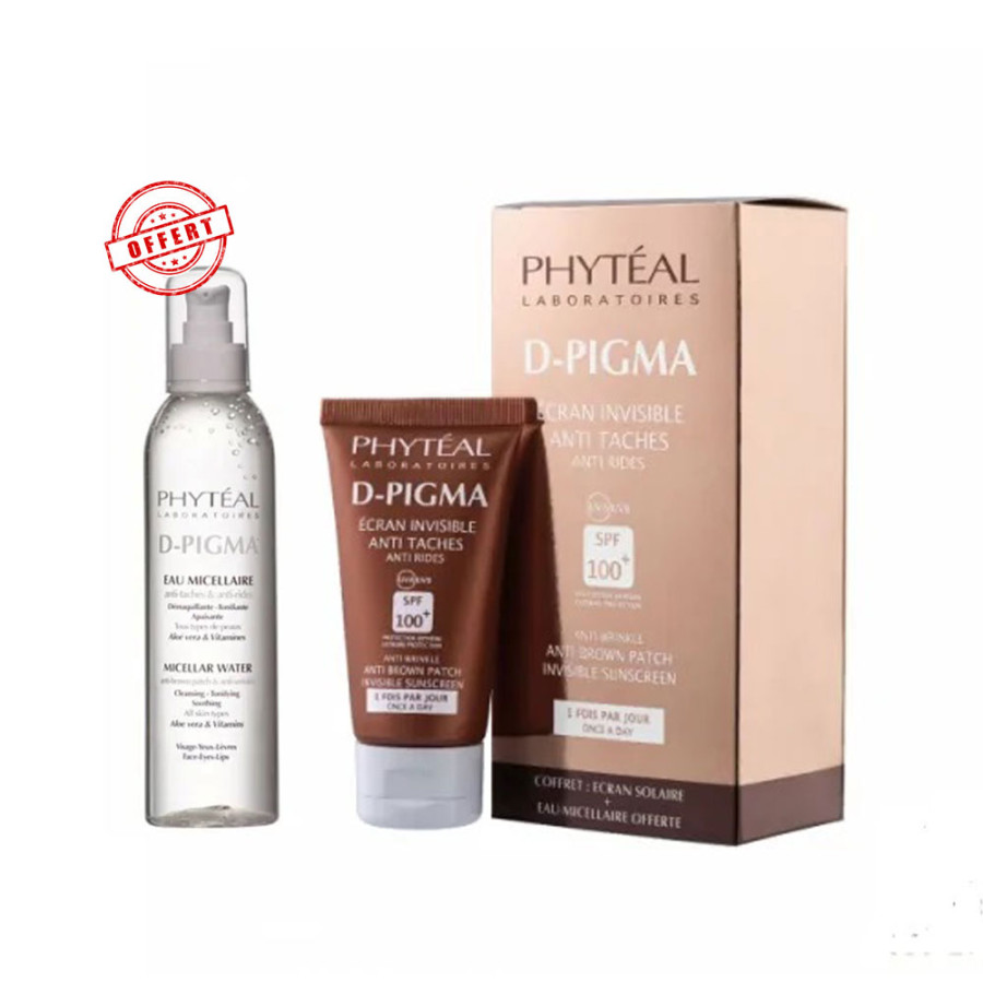 COFFRET PHYTEAL D-PIGMA - Ecran invisible SPF100+ (anti-taches & anti-rides ) + eau micellaire -150ml offerte