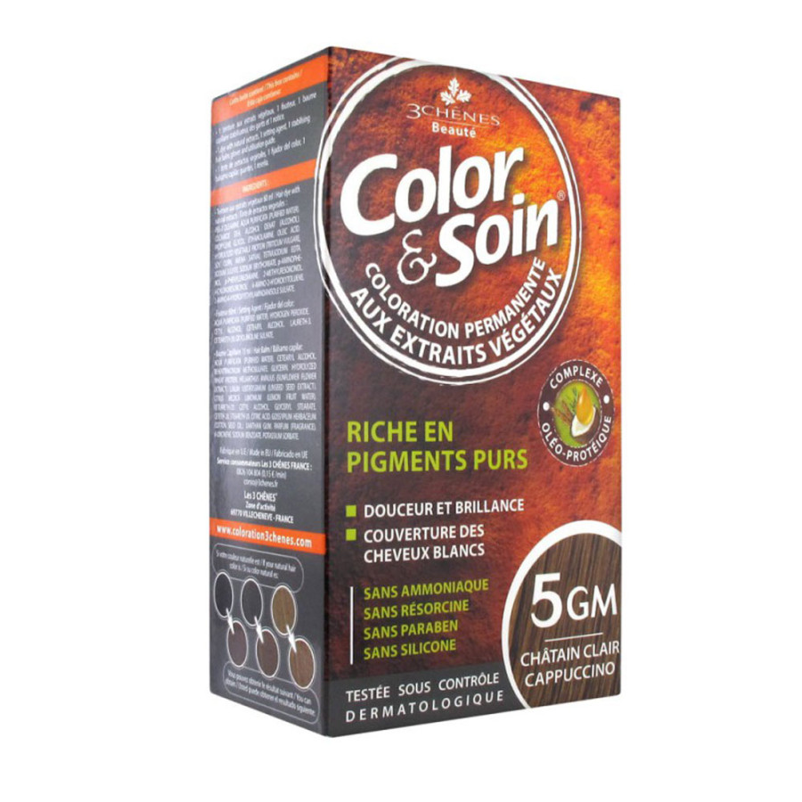 3 CHÊNES - COLOR & SOIN châtain clair cappuccino coloration permanente - 5GM
