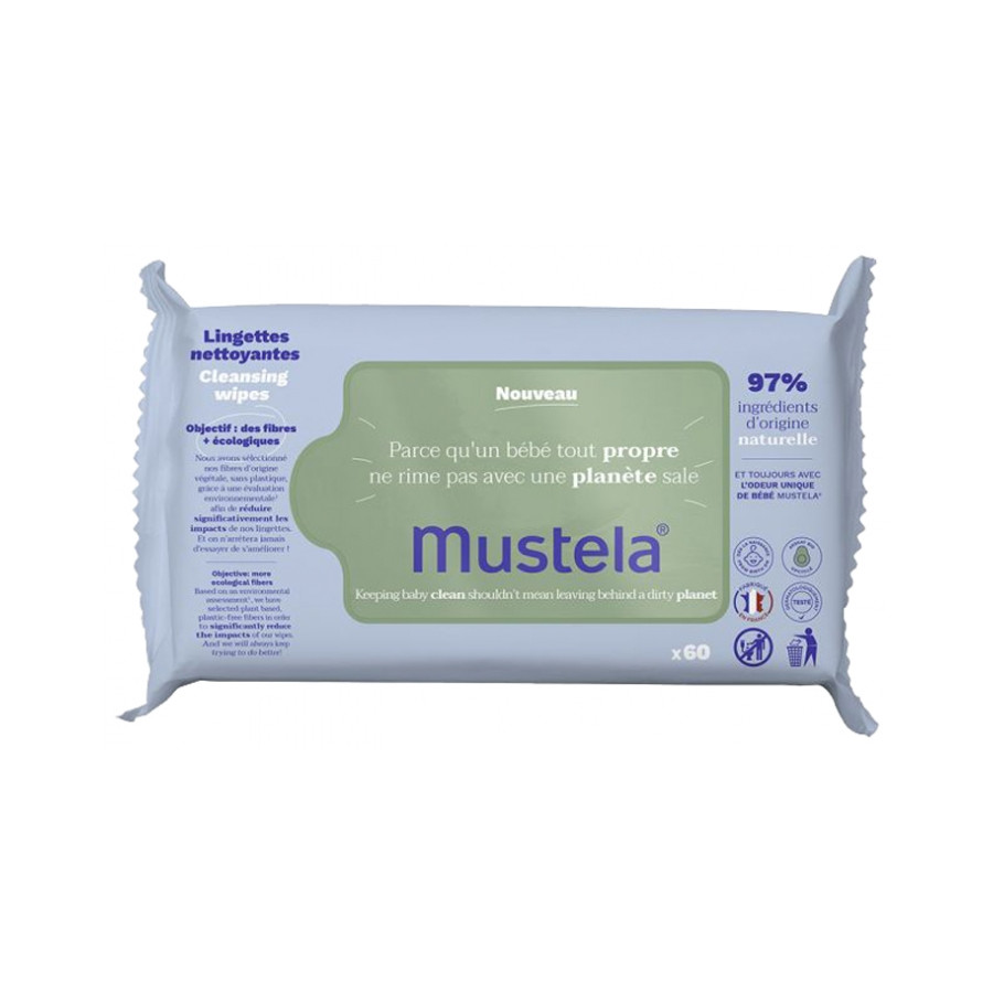Lingettes Nettoyantes Mustela à l'Avocat 60 Lingettes Lingettes Nettoyantes Mustela à l'Avocat 60 Lingettes